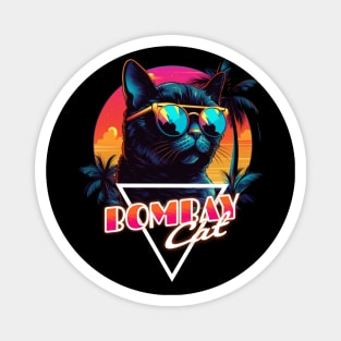 Retro Wave Bombay Cat Miami Shirt Magnet